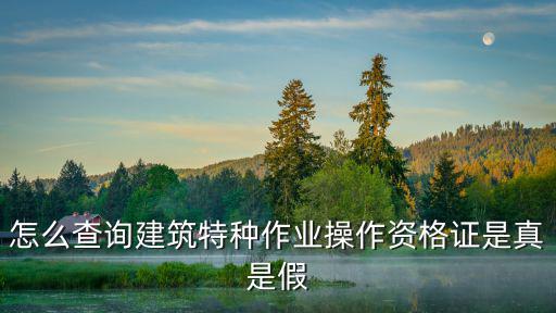 怎么查詢建筑特種作業操作資格證是真是假