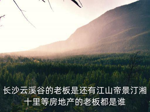 長沙云溪谷的老板是還有江山帝景汀湘十里等房地產的老板都是誰