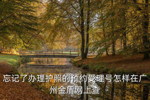 忘記了辦理護照的預約受理號怎樣在廣州金盾網上查