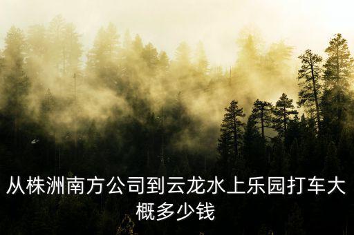 云龍水上樂園，從株洲南方公司到云龍水上樂園打車大概多少錢