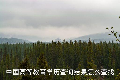 中國高等教育學歷查詢結果怎么查找