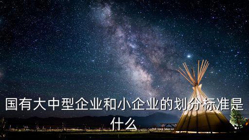 中小微企業劃分標準，國有大中型企業和小企業的劃分標準是什么
