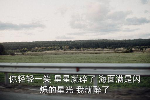 歸來的星光，你輕輕一笑 星星就碎了 海面滿是閃爍的星光 我就醉了