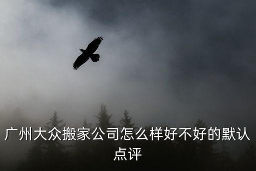 廣州大眾搬家公司怎么樣好不好的默認點評