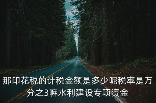 那印花稅的計稅金額是多少呢稅率是萬分之3嘛水利建設專項資金