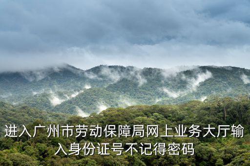 進(jìn)入廣州市勞動(dòng)保障局網(wǎng)上業(yè)務(wù)大廳輸入身份證號不記得密碼
