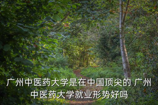 廣州中醫藥大學是在中國頂尖的 廣州中醫藥大學就業形勢好嗎