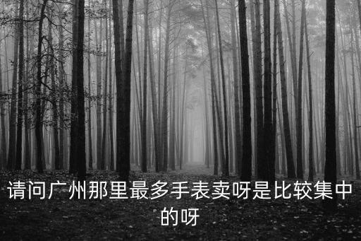 請問廣州那里最多手表賣呀是比較集中的呀