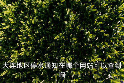 大連地區停水通知在哪個網站可以查到啊