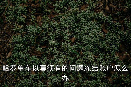 哈羅單車以莫須有的問題凍結(jié)賬戶怎么辦