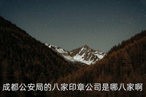 成都公安局的八家印章公司是哪八家啊