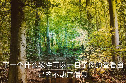 下一個什么軟件可以一目了然的查看自己的不動產信息