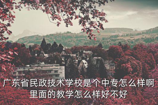 廣東省民政技術學校是個中專怎么樣啊里面的教學怎么樣好不好