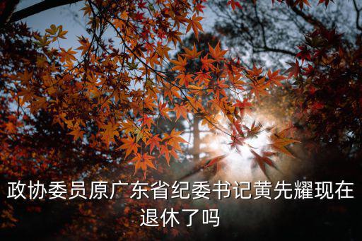 政協委員原廣東省紀委書記黃先耀現在退休了嗎