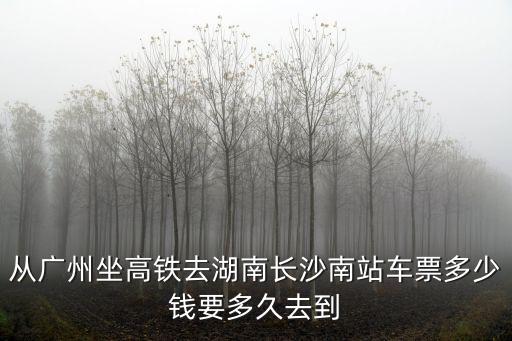 從廣州坐高鐵去湖南長沙南站車票多少錢要多久去到