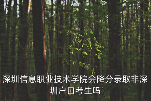 深圳信息職業技術學院分數線，深圳信息學院的錄取分數線