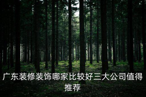 廣東裝修裝飾哪家比較好三大公司值得推薦