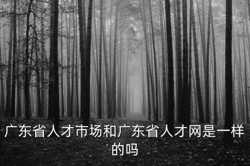 廣東省人才市場和廣東省人才網是一樣的嗎