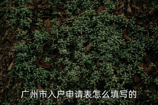 廣州市入戶申請表怎么填寫的
