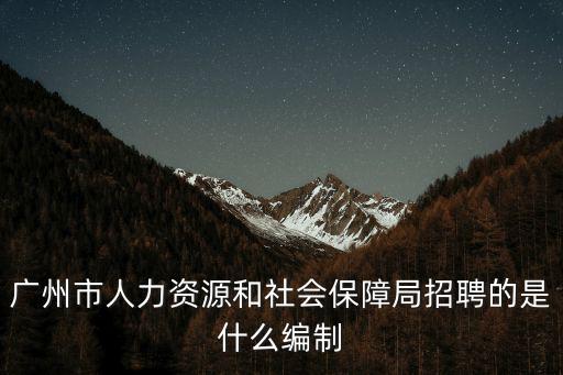 廣州市人力資源和社會保障局招聘的是什么編制