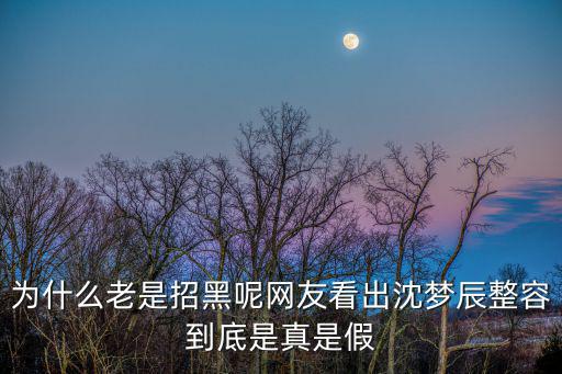 為什么老是招黑呢網友看出沈夢辰整容到底是真是假