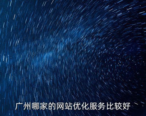 廣州哪家的網(wǎng)站優(yōu)化服務(wù)比較好