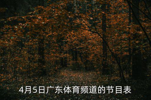 4月5日廣東體育頻道的節(jié)目表