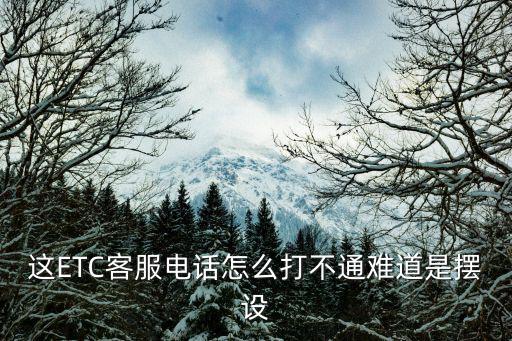 這ETC客服電話怎么打不通難道是擺設(shè)