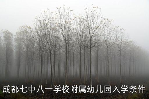 成都七中八一學校附屬幼兒園入學條件