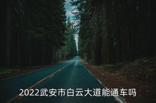 2022武安市白云大道能通車嗎