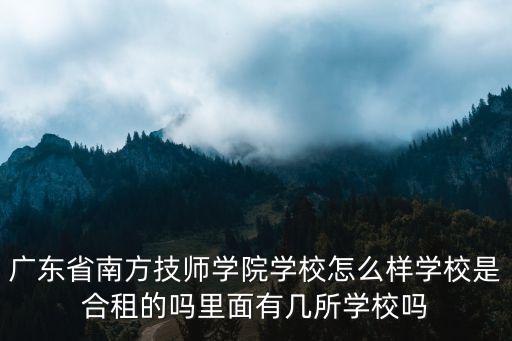 廣東省南方技師學(xué)院學(xué)校怎么樣學(xué)校是合租的嗎里面有幾所學(xué)校嗎
