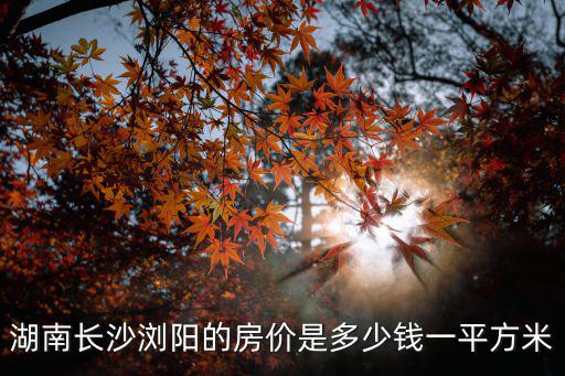 湖南長沙瀏陽的房價是多少錢一平方米