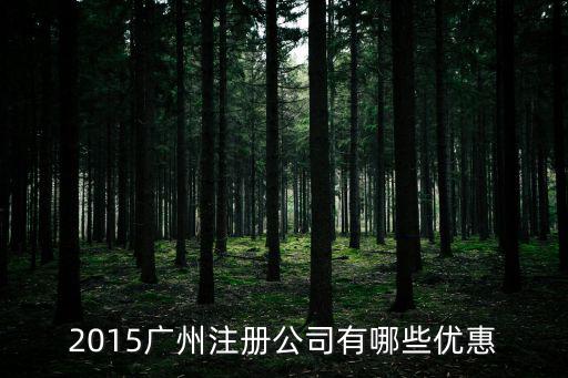 2015廣州注冊公司有哪些優惠