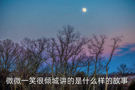微微一笑很傾城講的是什么樣的故事
