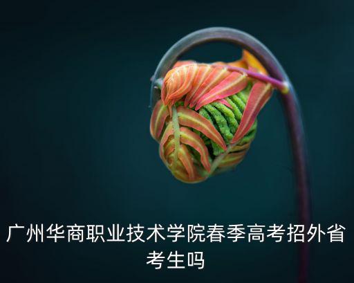 廣州華商職業(yè)技術(shù)學(xué)院春季高考招外省考生嗎