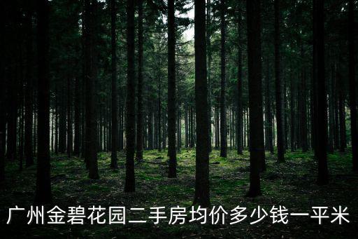 廣州金碧花園二手房均價多少錢一平米