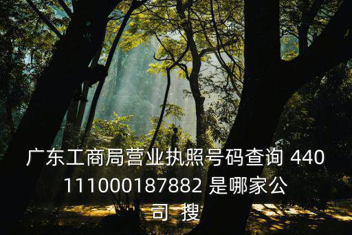 廣東工商局，廣東工商局營業執照號碼查詢 440111000187882 是哪家公司  搜