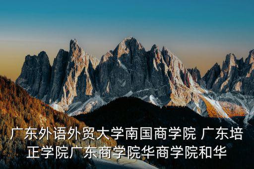 廣東外語(yǔ)外貿(mào)大學(xué)南國(guó)商學(xué)院 廣東培正學(xué)院廣東商學(xué)院華商學(xué)院和華