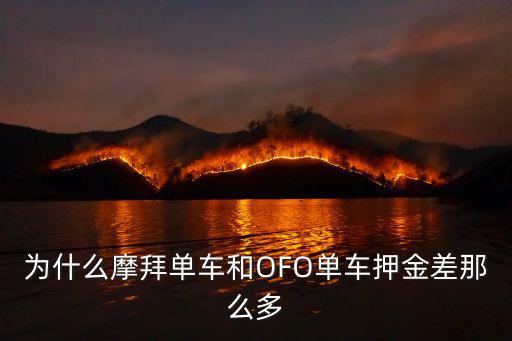 為什么摩拜單車和OFO單車押金差那么多