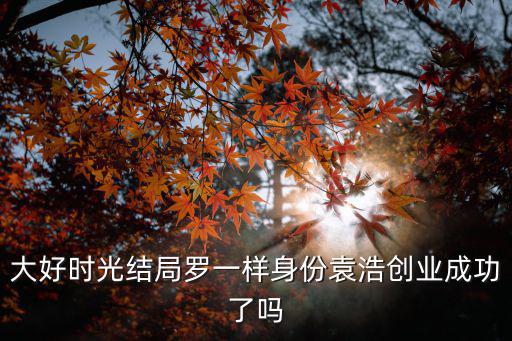大好時光結局，大好時光結局羅一樣身份袁浩創業成功了嗎
