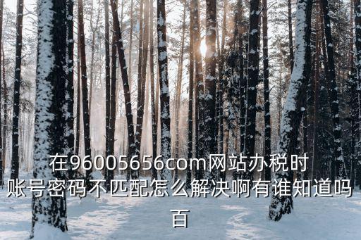 在96005656com網站辦稅時賬號密碼不匹配怎么解決啊有誰知道嗎百