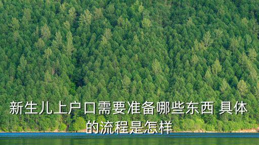 新生兒上戶口流程，我市新生兒上戶口流程是什么