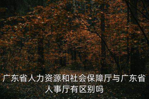 廣東省人力資源和社會保障廳與廣東省人事廳有區別嗎
