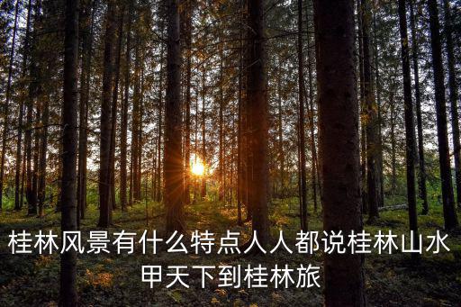 桂林風景有什么特點人人都說桂林山水甲天下到桂林旅