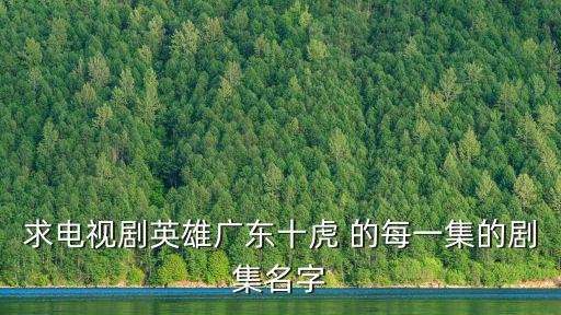 求電視劇英雄廣東十虎 的每一集的劇集名字