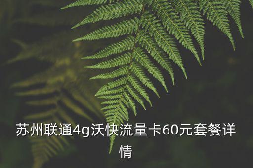 蘇州聯通4g沃快流量卡60元套餐詳情