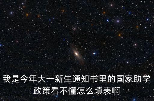我是今年大一新生通知書里的國家助學(xué)政策看不懂怎么填表啊