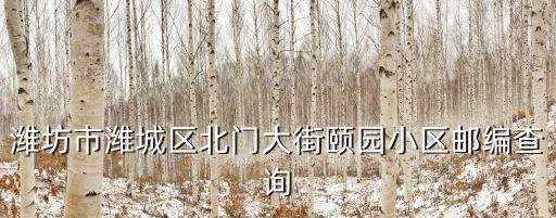濰坊市濰城區北門大街頤園小區郵編查詢