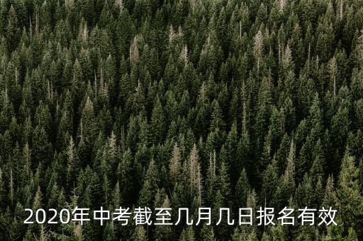 中招報名，中考報名什么時候截止