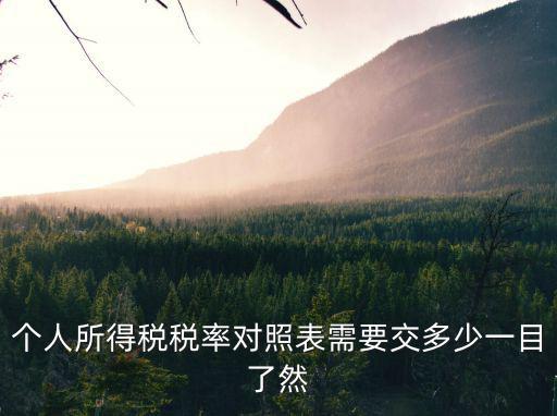 個人所得稅稅率對照表需要交多少一目了然